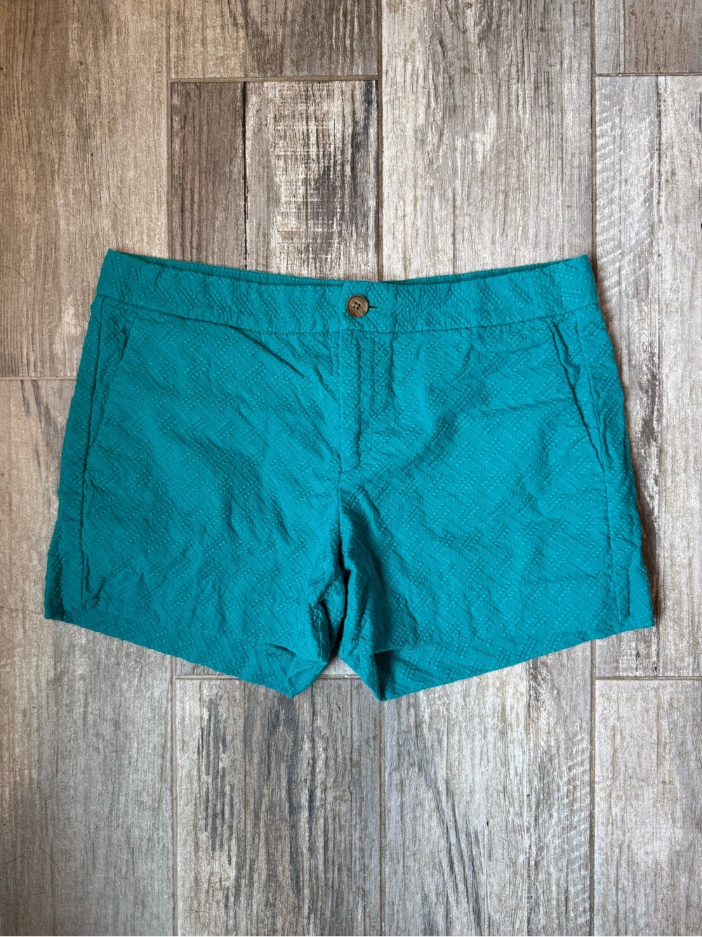 Banana Republic Factory Teal Textured Women's Jean Shorts